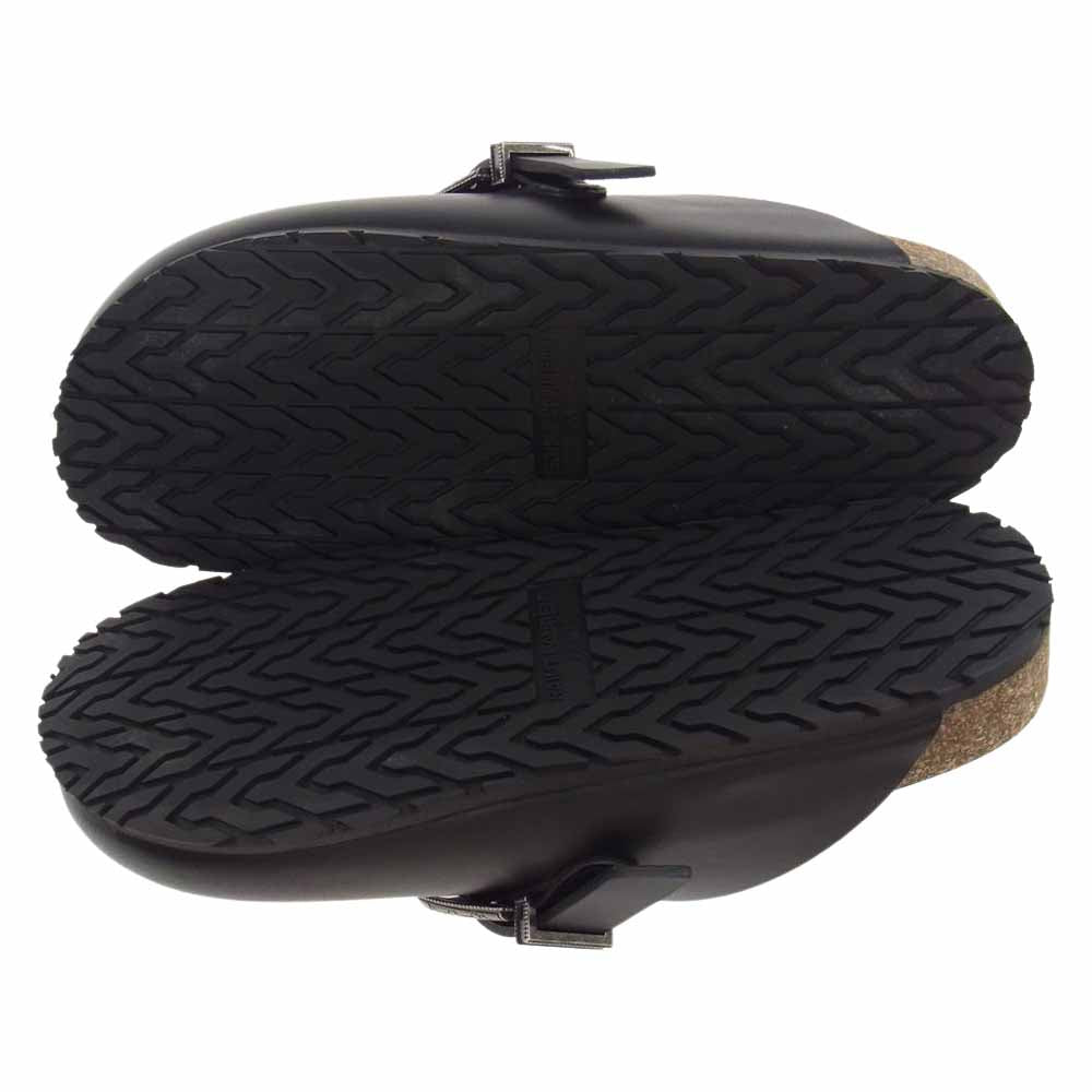 SAINT LAURENT サンローラン 687617 スムースレザー ニコルズ クロッグ サンダル ブラック系 42.5【美品】【中古】