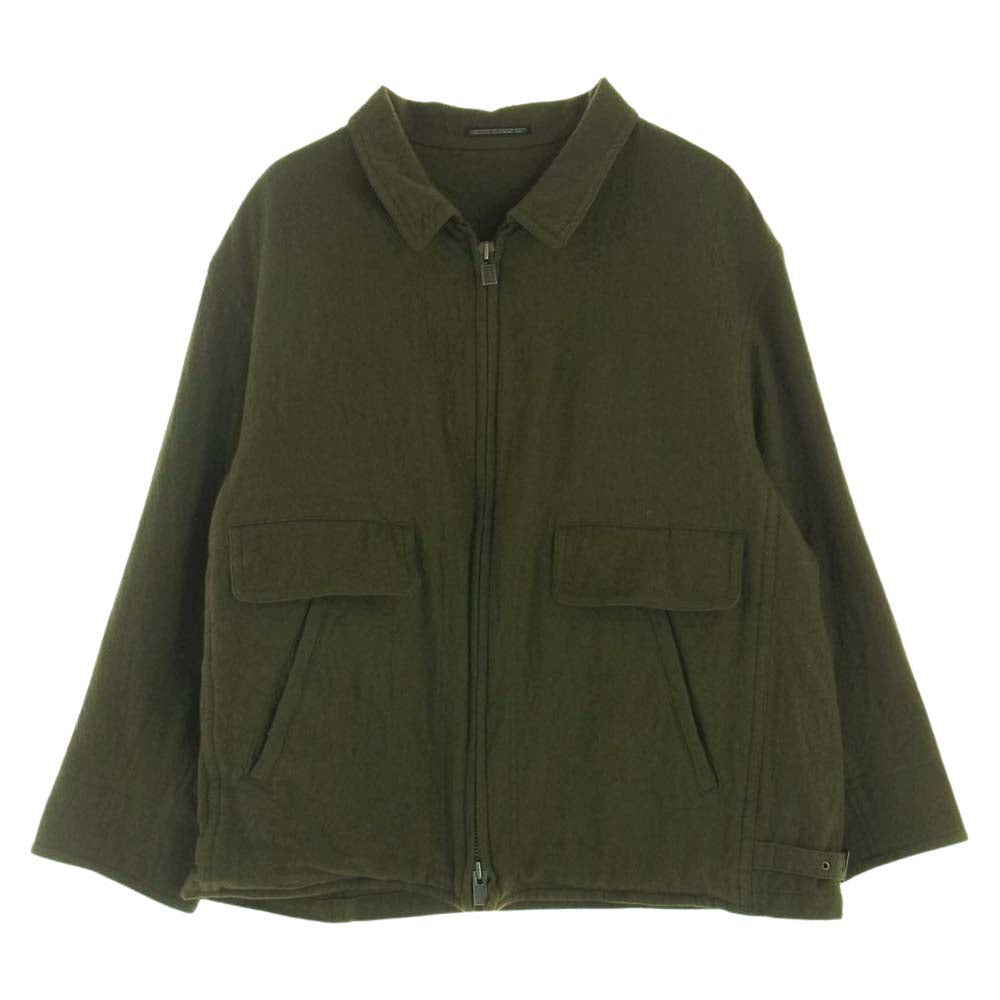 Yohji Yamamoto POUR HOMME ヨウジヤマモトプールオム 22AW HE-Y03-104 FULLING SERGE A-MILLING SINGLE RIDER'S 縮絨シワ加工 フリング ウールサージ シングル ライダースジャケット カーキ系 4【中古】