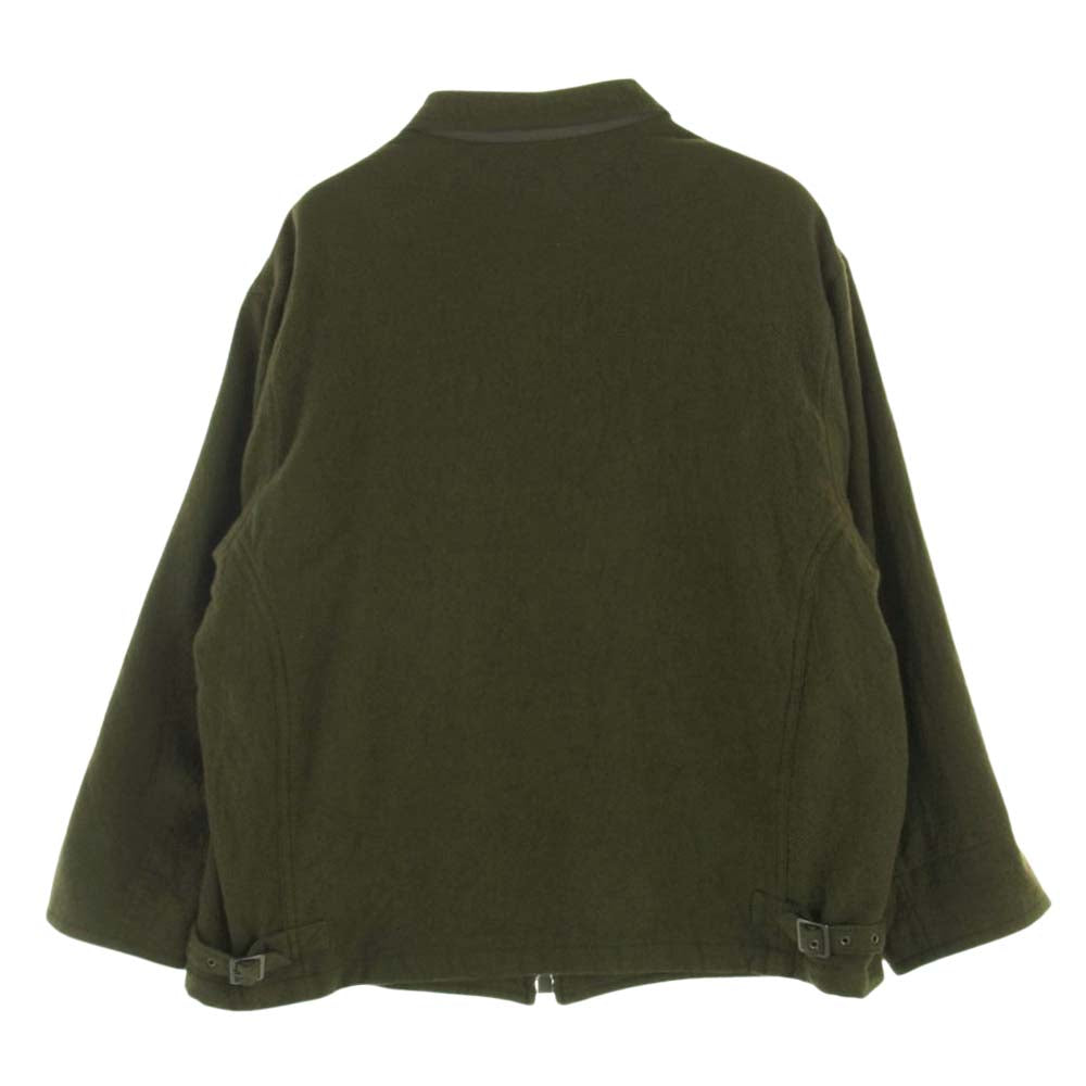 Yohji Yamamoto POUR HOMME ヨウジヤマモトプールオム 22AW HE-Y03-104 FULLING SERGE A-MILLING SINGLE RIDER'S 縮絨シワ加工 フリング ウールサージ シングル ライダースジャケット カーキ系 4【中古】