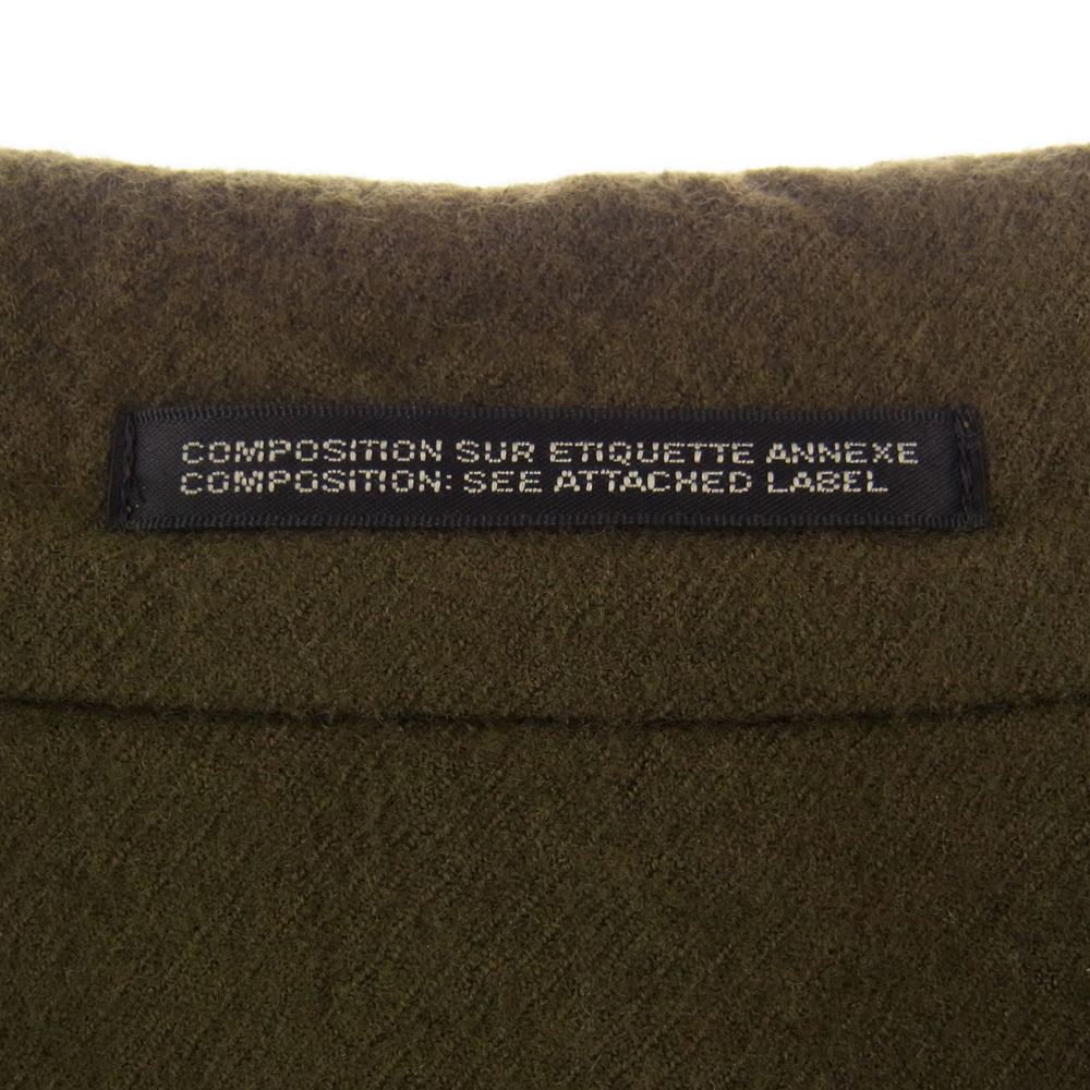 Yohji Yamamoto POUR HOMME ヨウジヤマモトプールオム 22AW HE-Y03-104 FULLING SERGE A-MILLING SINGLE RIDER'S 縮絨シワ加工 フリング ウールサージ シングル ライダースジャケット カーキ系 4【中古】