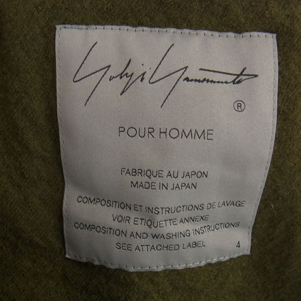 Yohji Yamamoto POUR HOMME ヨウジヤマモトプールオム 22AW HE-Y03-104 FULLING SERGE A-MILLING SINGLE RIDER'S 縮絨シワ加工 フリング ウールサージ シングル ライダースジャケット カーキ系 4【中古】
