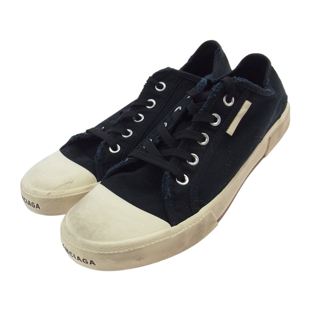BALENCIAGA バレンシアガ 22AW 688754 PARIS LOW デストロイ加工 パリ ローカット スニーカー ブラック系 28.5cm【美品】【中古】