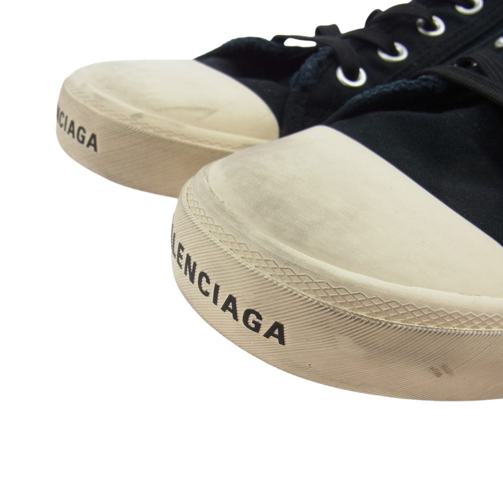 BALENCIAGA バレンシアガ 22AW 688754 PARIS LOW デストロイ加工 パリ ローカット スニーカー ブラック系 28.5cm【美品】【中古】