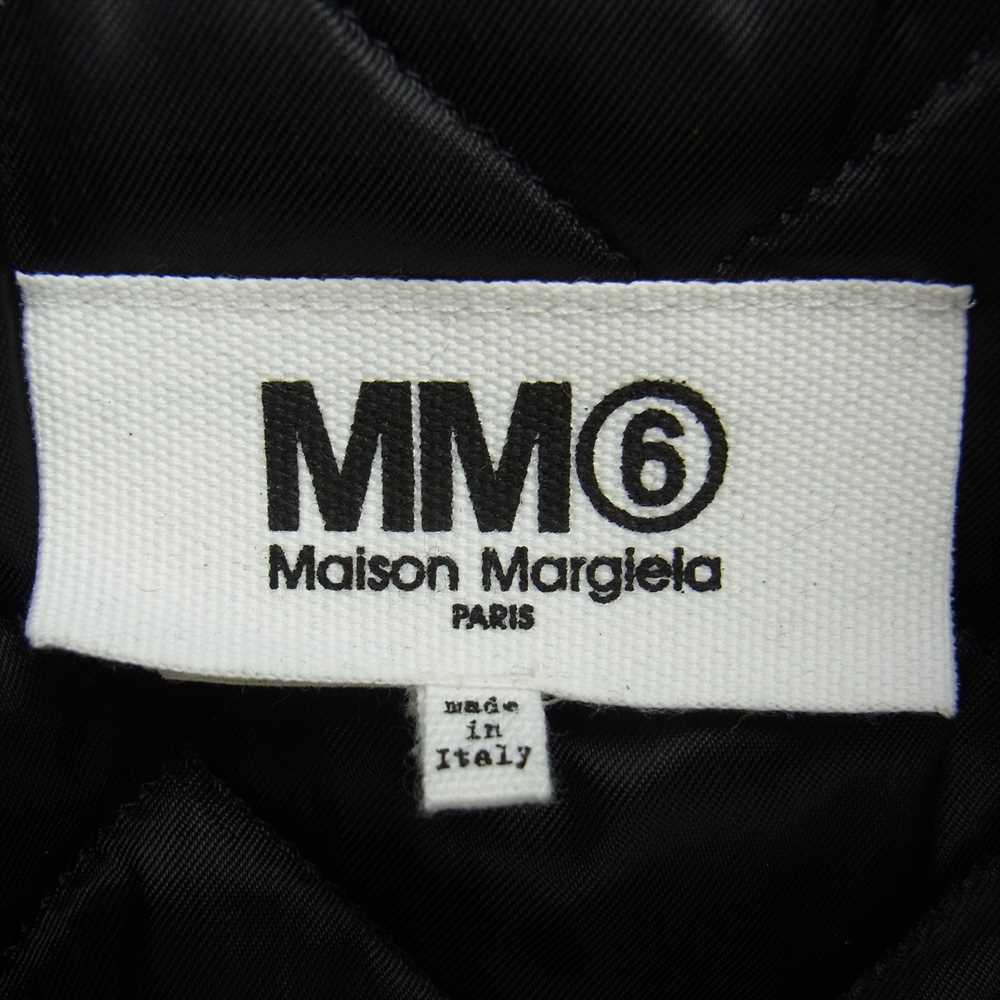 MAISON MARGIELA メゾンマルジェラ 22AW S62AN0078 S60353 MM6 エムエムシックス 八の字 ダメージ加工 ロゴパッチ カーフレザー ジップ ブルゾン シングル ライダースジャケット ブラック系【美品】【中古】