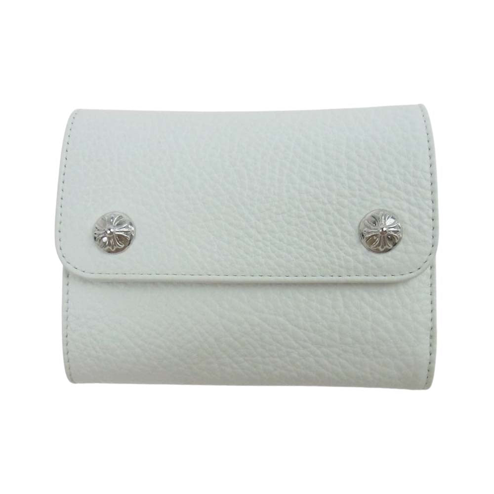 CHROME HEARTS クロムハーツ（原本無） MINI WAVE クロスボールボタン ミニ ウェーブ ウォレット ホワイト ホワイト系【美品】【中古】