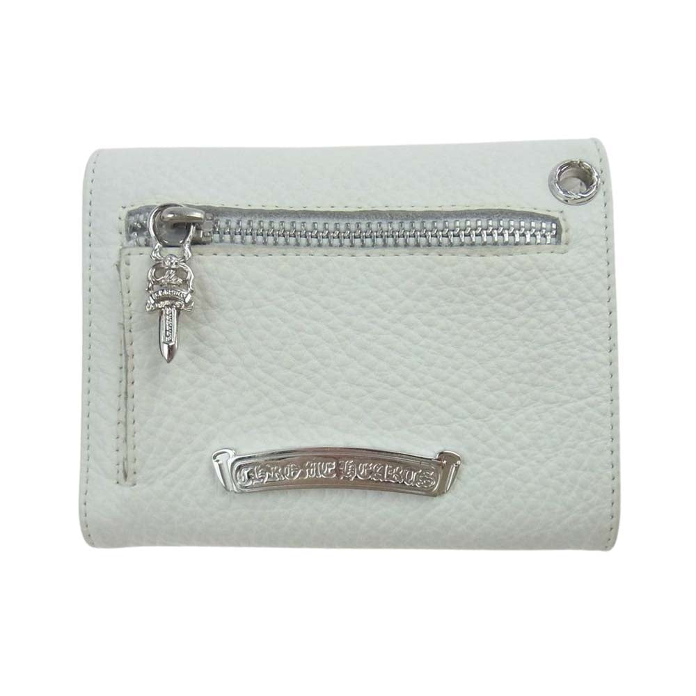 CHROME HEARTS クロムハーツ（原本無） MINI WAVE クロスボールボタン ミニ ウェーブ ウォレット ホワイト ホワイト系【美品】【中古】