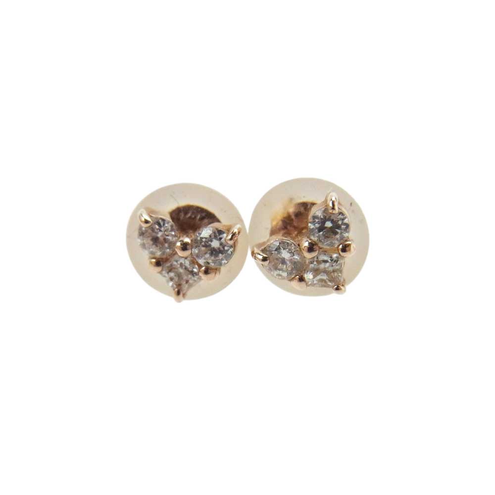 K10PG ピンクゴールド ハート ピアス ゴールド系【中古】