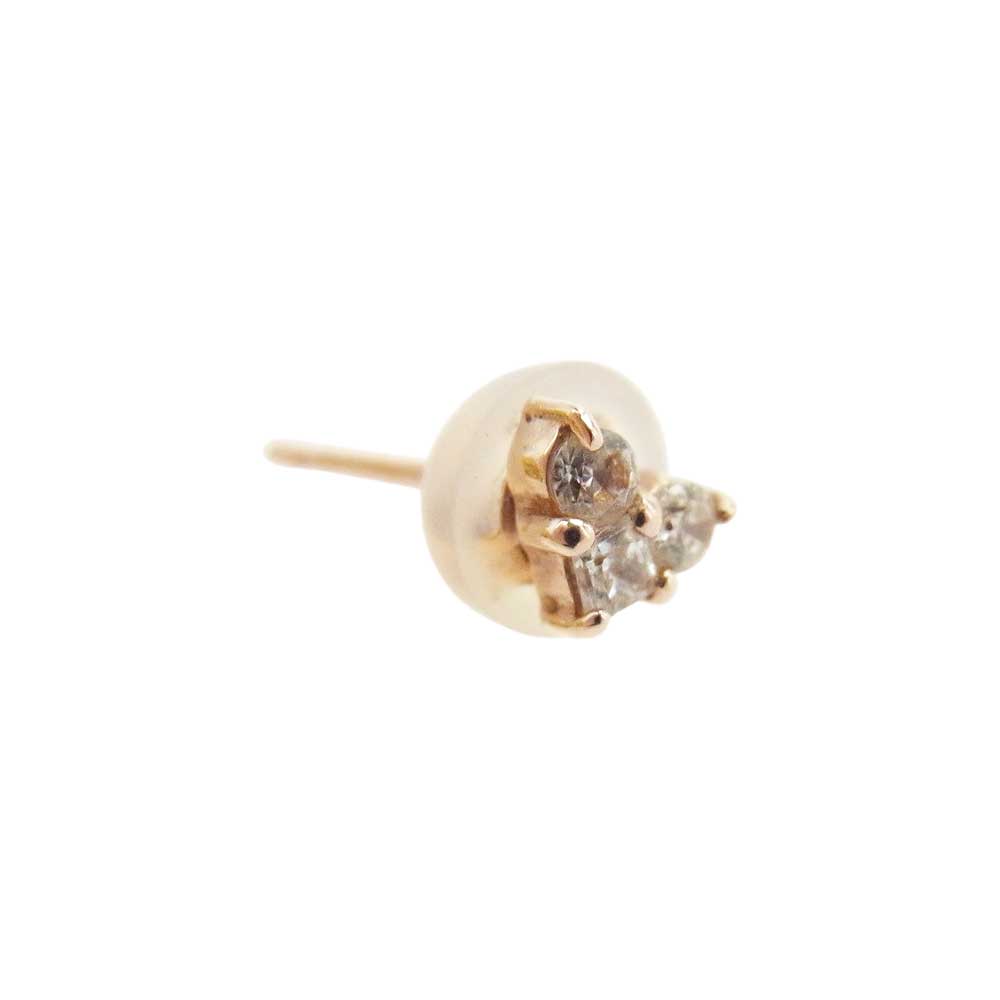 K10PG ピンクゴールド ハート ピアス ゴールド系【中古】