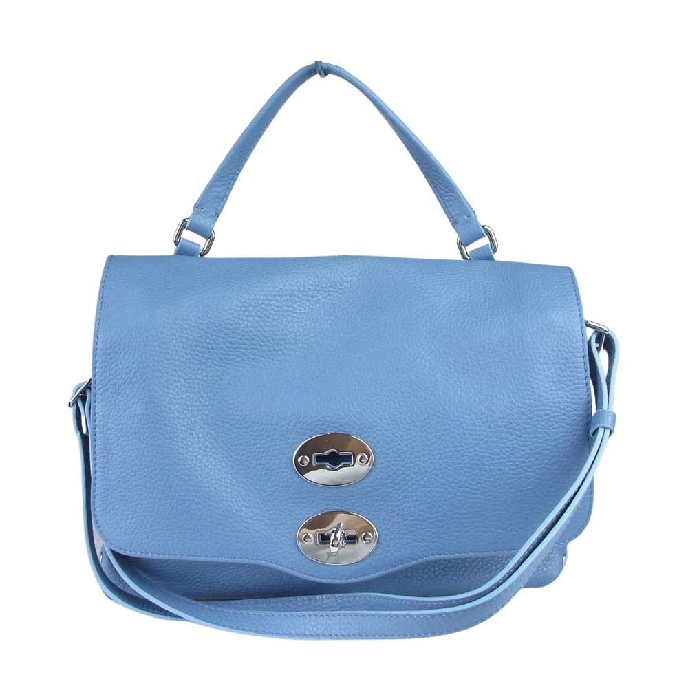 ZANELLATO ザネラート 2WAY ポスティナ デイリー ショルダー ハンドバッグ S ブルー系【美品】【中古】