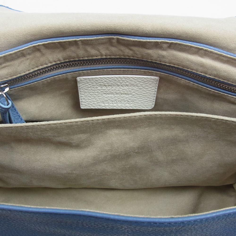 ZANELLATO ザネラート 2WAY ポスティナ デイリー ショルダー ハンドバッグ S ブルー系【美品】【中古】