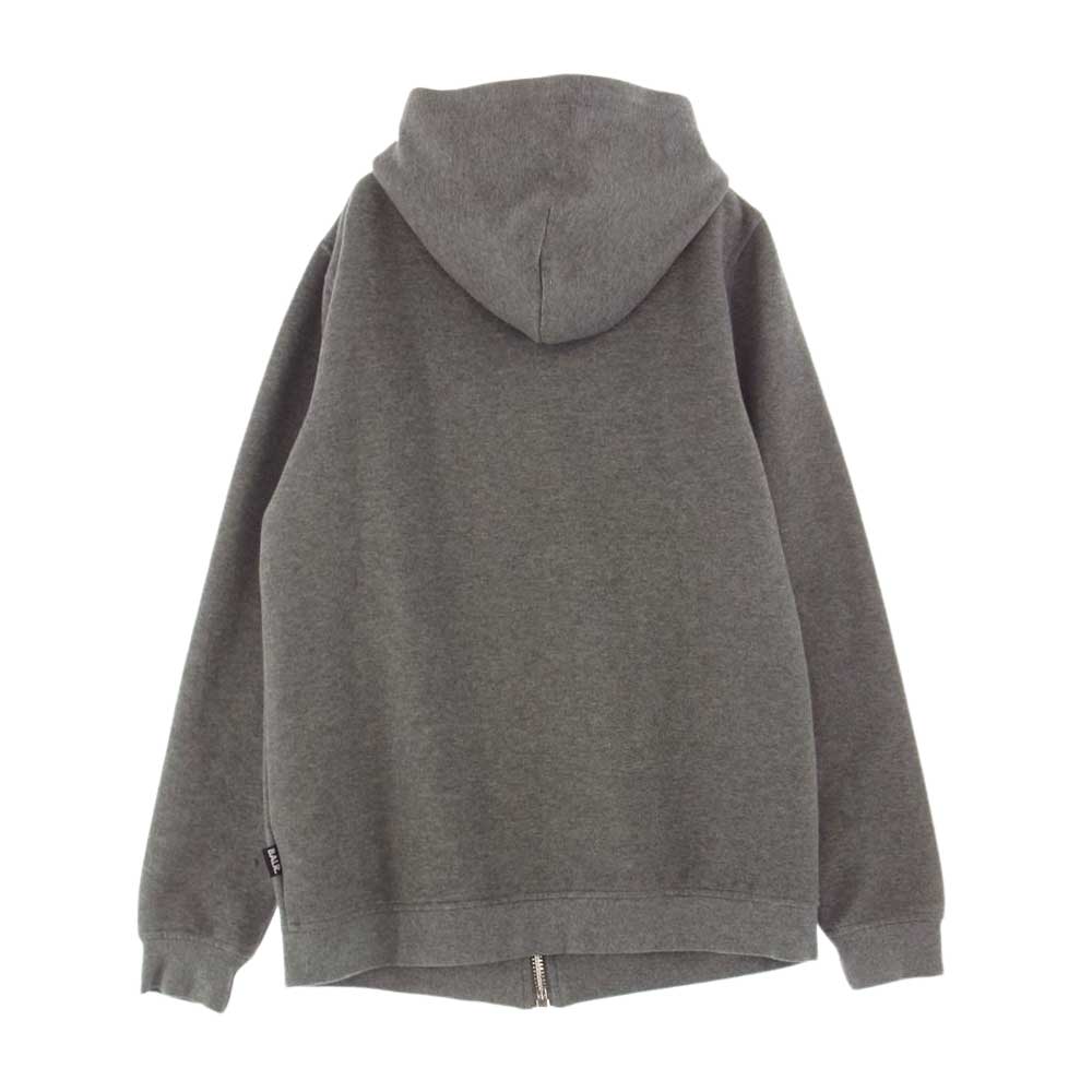 ボーラー Q Series Straight Zip Thru Hoodie ジップアップ ロゴ メタル プレート パーカー グレー系 M【美品】【中古】