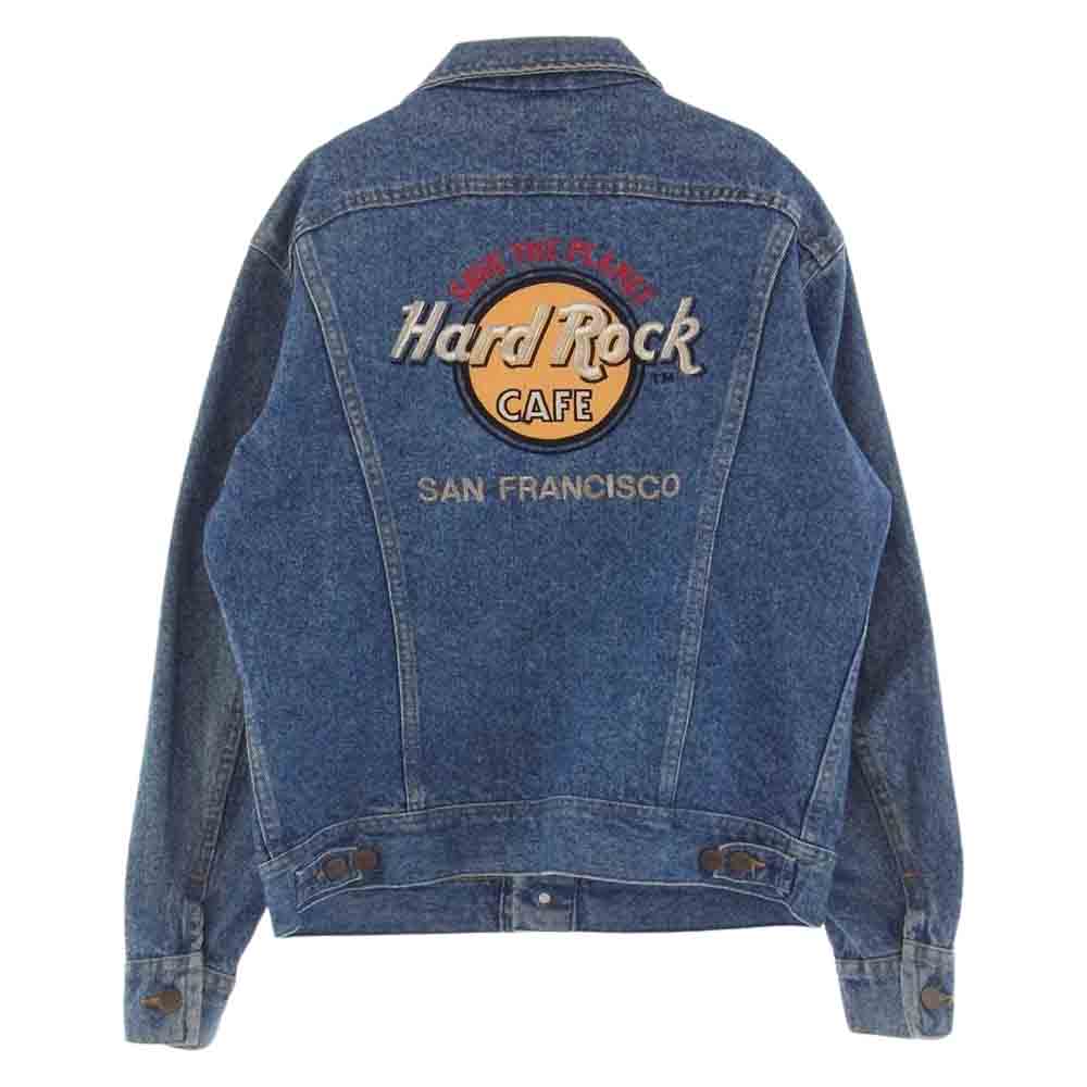 Lee リー HARD ROCK CAFE ハードロックカフェ バックロゴ ワッペン 刺繍 デニムジャケット Gジャン インディゴブルー系 36【中古】