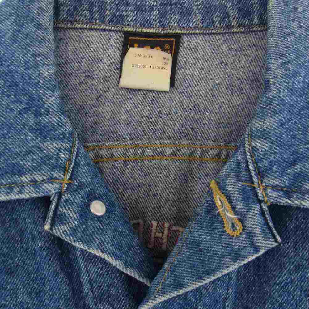Lee リー HARD ROCK CAFE ハードロックカフェ バックロゴ ワッペン 刺繍 デニムジャケット Gジャン インディゴブルー系 36【中古】