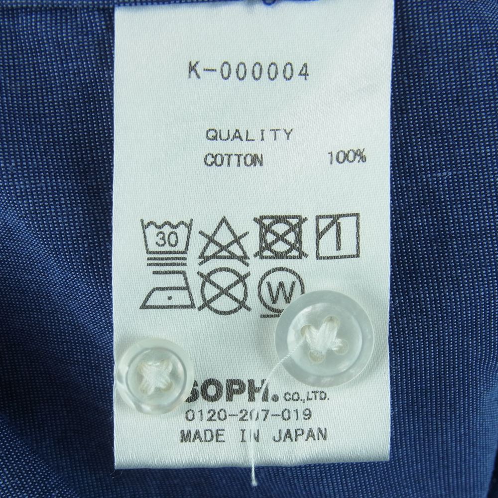 キヨナガアンドコー K-000004 プルオーバー 長袖 シャツ コットン 日本製 ブルー系 M【中古】