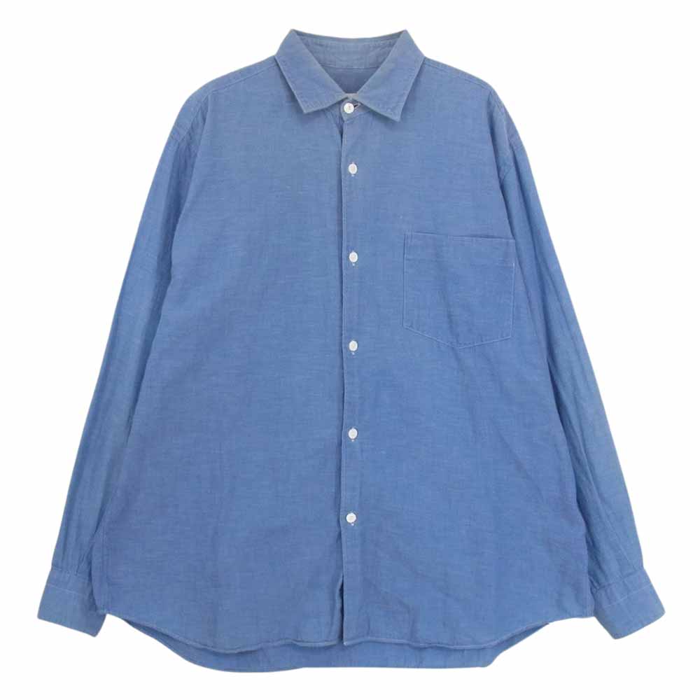 COMOLI コモリ 101-02002 ベタシャン 長袖 シャツ ブルー系 2【中古】