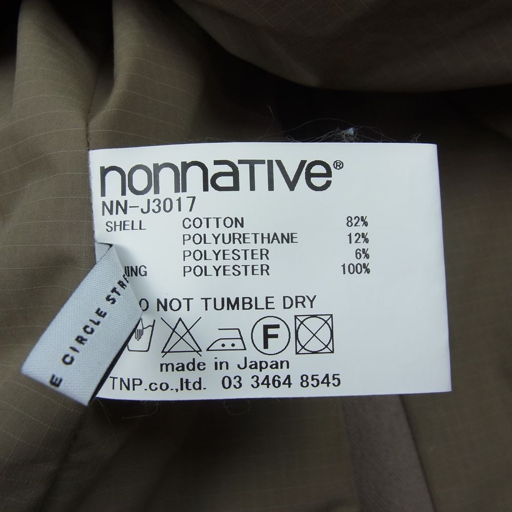 nonnative ノンネイティブ NN-J3017 SAILOR HALF COAT C/P TWILL 2WAY STRETCH P セーラー ハーフ コート ベージュ系 1【中古】