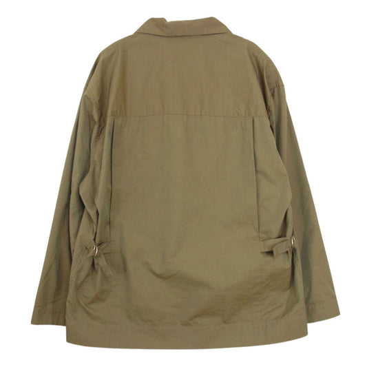 AURALEE オーラリー A7SJ03SC FINX SILK CHAMBRAY SHIRTS JACKET フィンク スシルク シャンブレー シャツ ジャケット カーキ系 4【美品】【中古】
