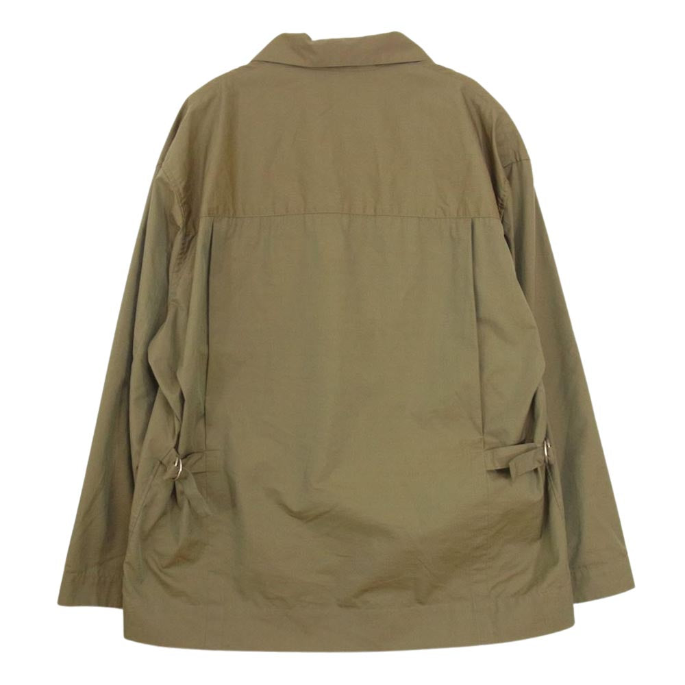 AURALEE オーラリー A7SJ03SC FINX SILK CHAMBRAY SHIRTS JACKET フィンク スシルク シャンブレー シャツ ジャケット カーキ系 4【美品】【中古】