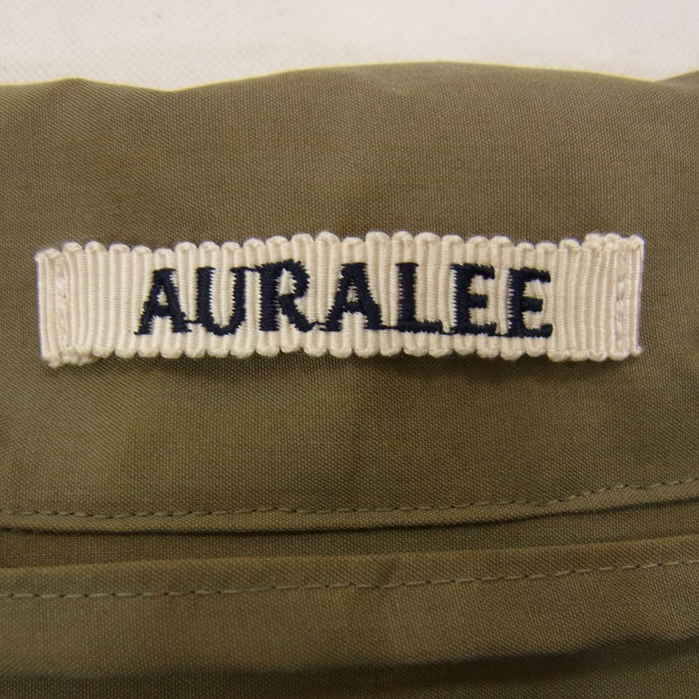 AURALEE オーラリー A7SJ03SC FINX SILK CHAMBRAY SHIRTS JACKET フィンク スシルク シャンブレー シャツ ジャケット カーキ系 4【美品】【中古】