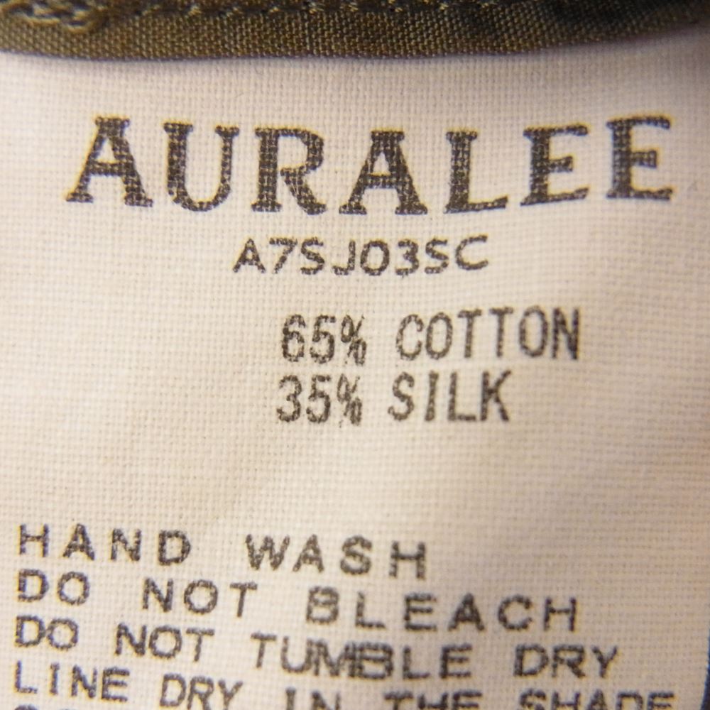 AURALEE オーラリー A7SJ03SC FINX SILK CHAMBRAY SHIRTS JACKET フィンク スシルク シャンブレー シャツ ジャケット カーキ系 4【美品】【中古】