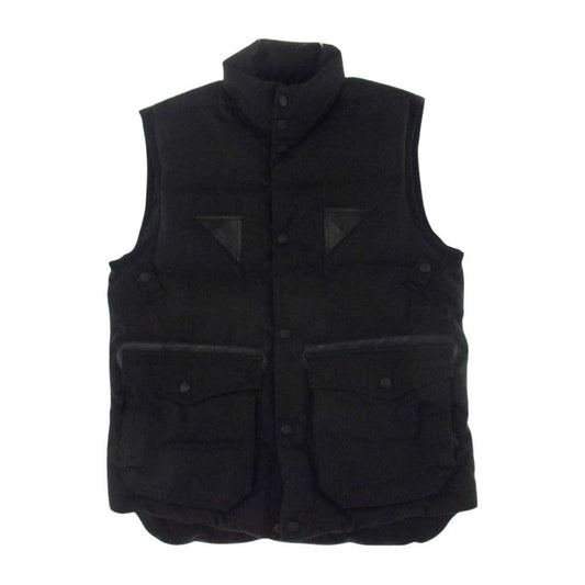 LOST CONTROL ロストコントロール L10W4-4005 DOWN VEST レザー切替 ダウンベスト ブラック系 2【中古】