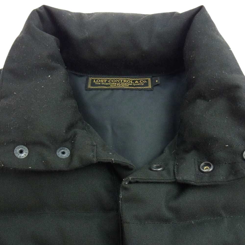 LOST CONTROL ロストコントロール L10W4-4005 DOWN VEST レザー切替 ダウンベスト ブラック系 2【中古】