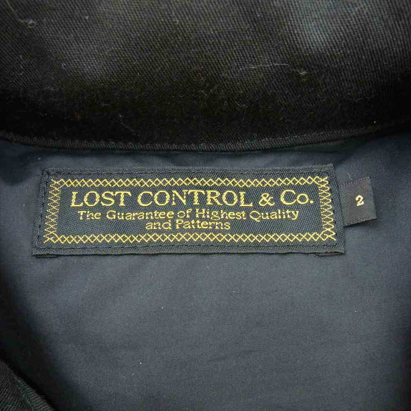 LOST CONTROL ロストコントロール L10W4-4005 DOWN VEST レザー切替 ダウンベスト ブラック系 2【中古】