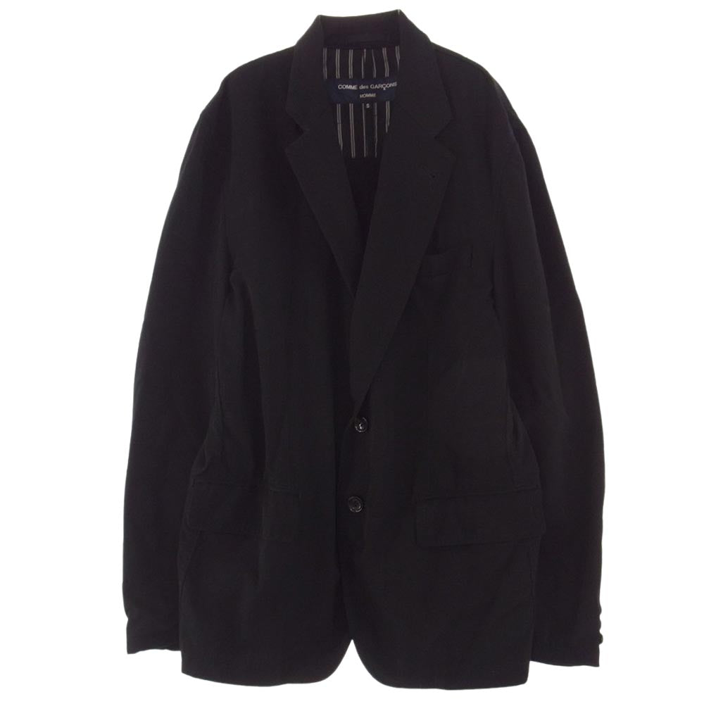 COMME des GARCONS HOMME コムデギャルソンオム HO-J070 AD2004 パッカリング 2B 裏地ストライプ テーラードジャケット ブラック系 S【中古】