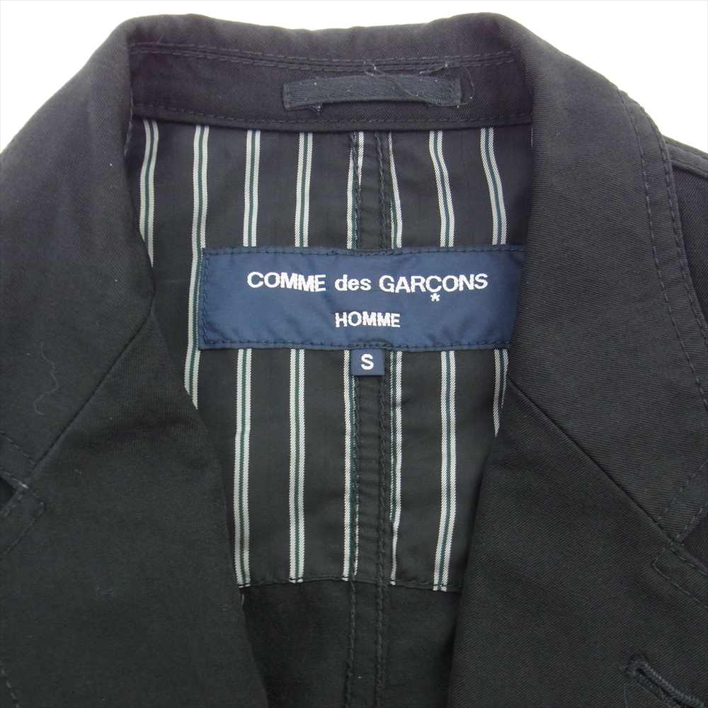 COMME des GARCONS HOMME コムデギャルソンオム HO-J070 AD2004 パッカリング 2B 裏地ストライプ テーラードジャケット ブラック系 S【中古】