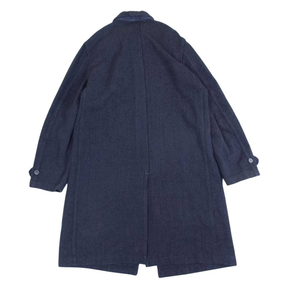 COMME des GARCONS HOMME コムデギャルソンオム HC07008M AD2000 田中啓一 田中オム ヴィンテージ ウール ヘリンボーン ステンカラーコート グレー系 ブラック系 M【中古】