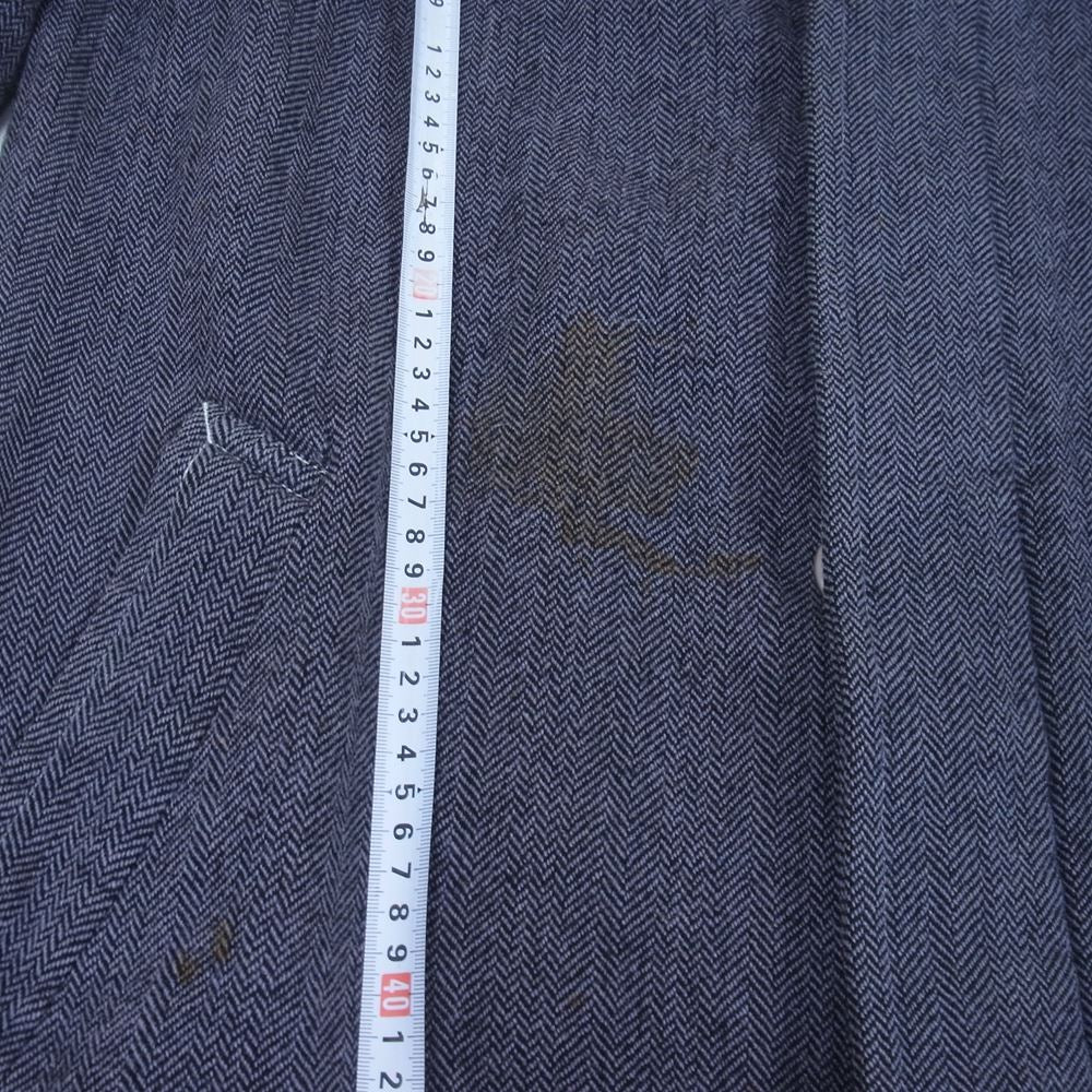 COMME des GARCONS HOMME コムデギャルソンオム HC07008M AD2000 田中啓一 田中オム ヴィンテージ ウール ヘリンボーン ステンカラーコート グレー系 ブラック系 M【中古】