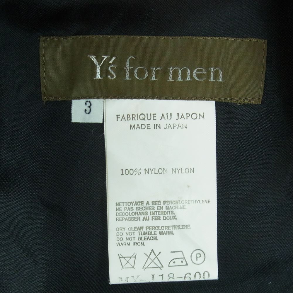 Yohji Yamamoto ヨウジヤマモト MX-J18-600 Y's for men ワイズフォーメン 01SS ジップアップ ナイロン ロング  シャツ コート ブラック系 3【中古】