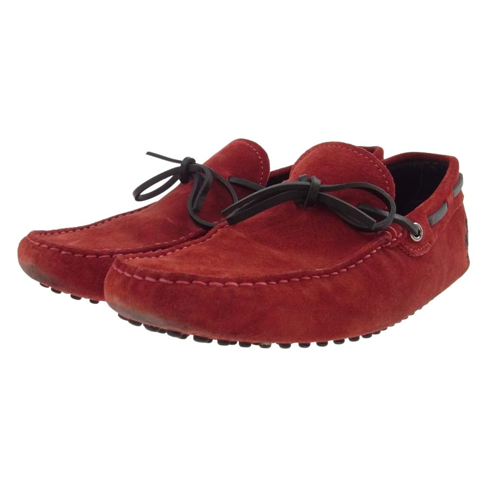 TOD’S トッズ × フェラーリ スウェードレザー ドライビングシューズ レッド系 6【中古】