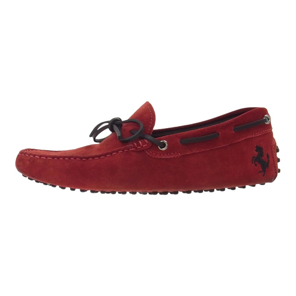 TOD’S トッズ × フェラーリ スウェードレザー ドライビングシューズ レッド系 6【中古】