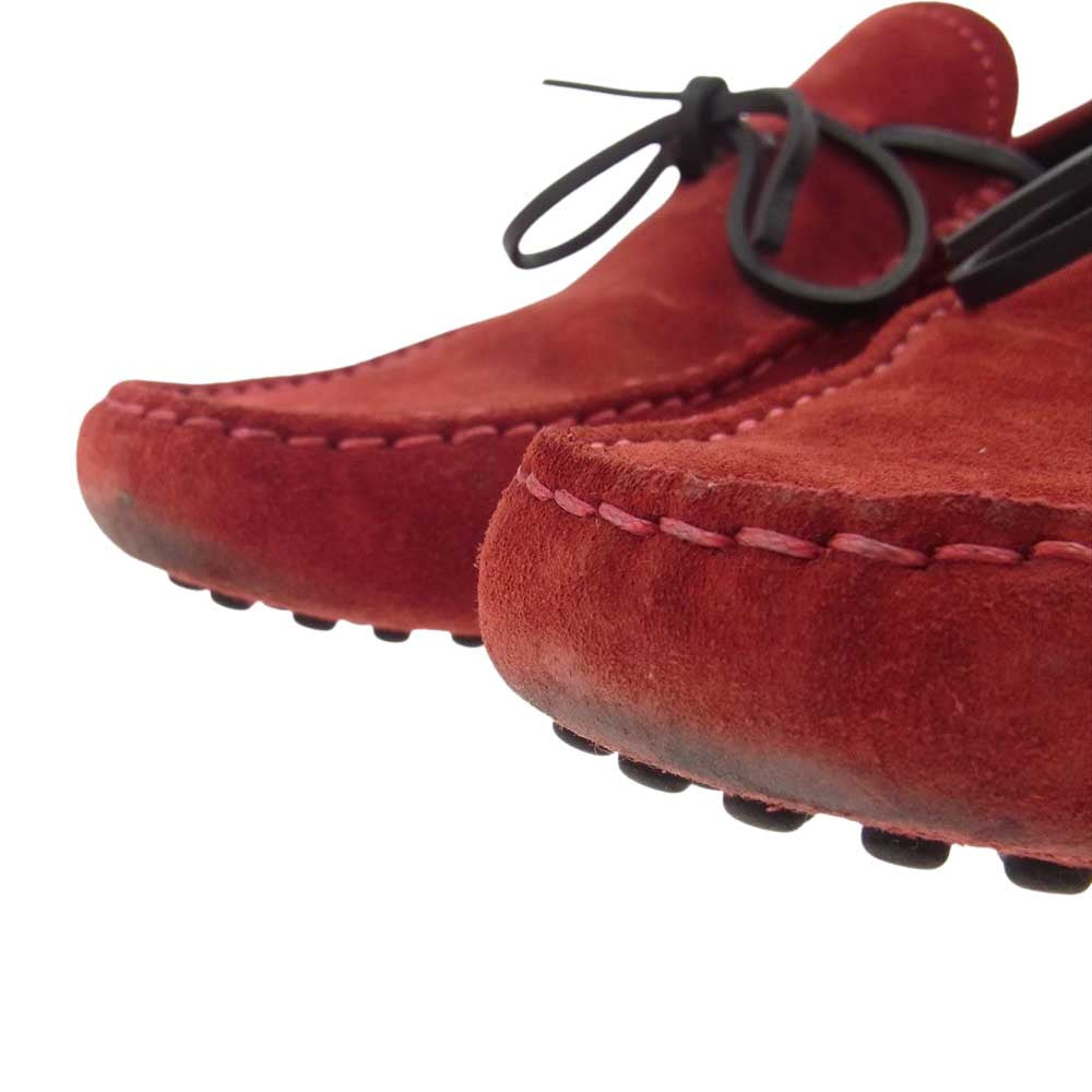 TOD’S トッズ × フェラーリ スウェードレザー ドライビングシューズ レッド系 6【中古】
