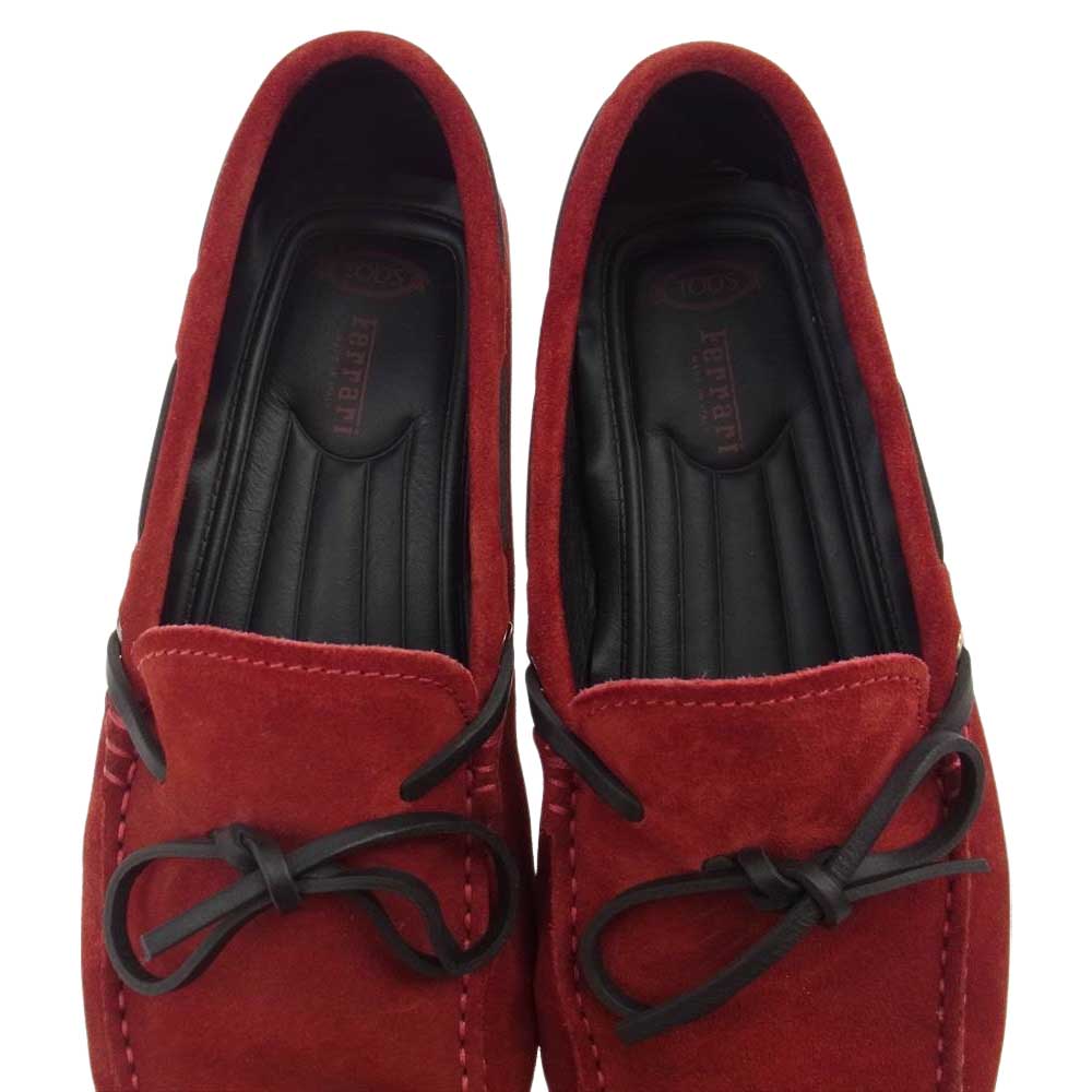 TOD’S トッズ × フェラーリ スウェードレザー ドライビングシューズ レッド系 6【中古】