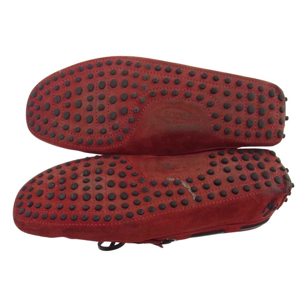 TOD’S トッズ × フェラーリ スウェードレザー ドライビングシューズ レッド系 6【中古】
