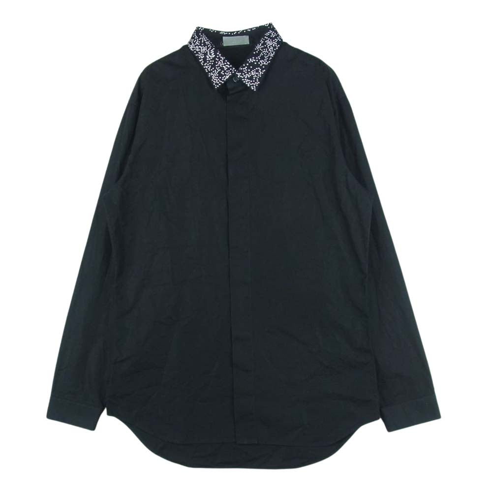 DIOR HOMME ディオールオム 433C529G7380 襟スタッズ 長袖 ドレス シャツ コットン イタリア製 ブラック系 38【中古】