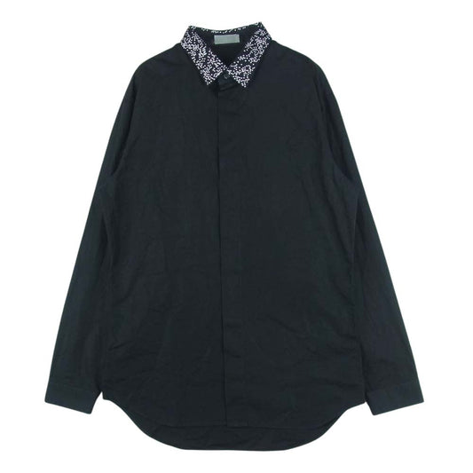 DIOR HOMME ディオールオム 433C529G7380 襟スタッズ 長袖 ドレス シャツ コットン イタリア製 ブラック系 38【中古】