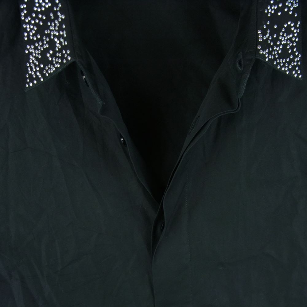 DIOR HOMME ディオールオム 433C529G7380 襟スタッズ 長袖 ドレス シャツ コットン イタリア製 ブラック系 38【中古】