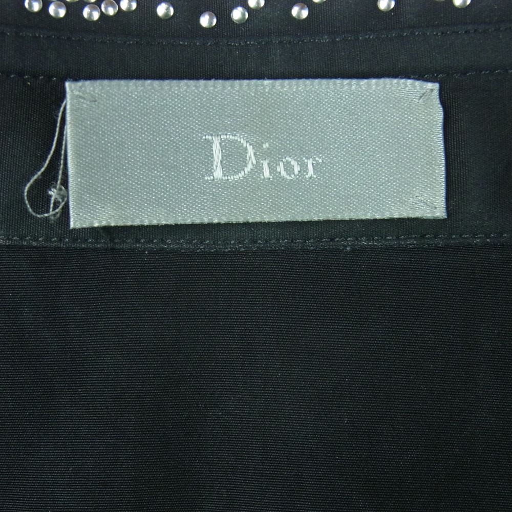 DIOR HOMME ディオールオム 433C529G7380 襟スタッズ 長袖 ドレス シャツ コットン イタリア製 ブラック系 38【中古】
