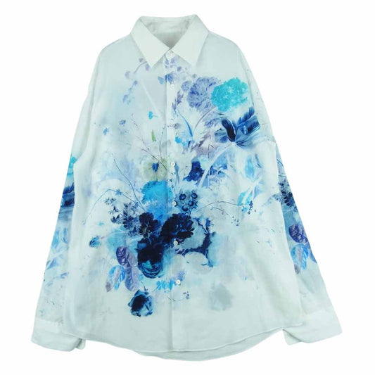 LAD MUSICIAN ラッドミュージシャン 19SS 2119-115 DECHINE INKJET FLOWER フラワー総柄 長袖 シャツ ホワイト系 46【中古】