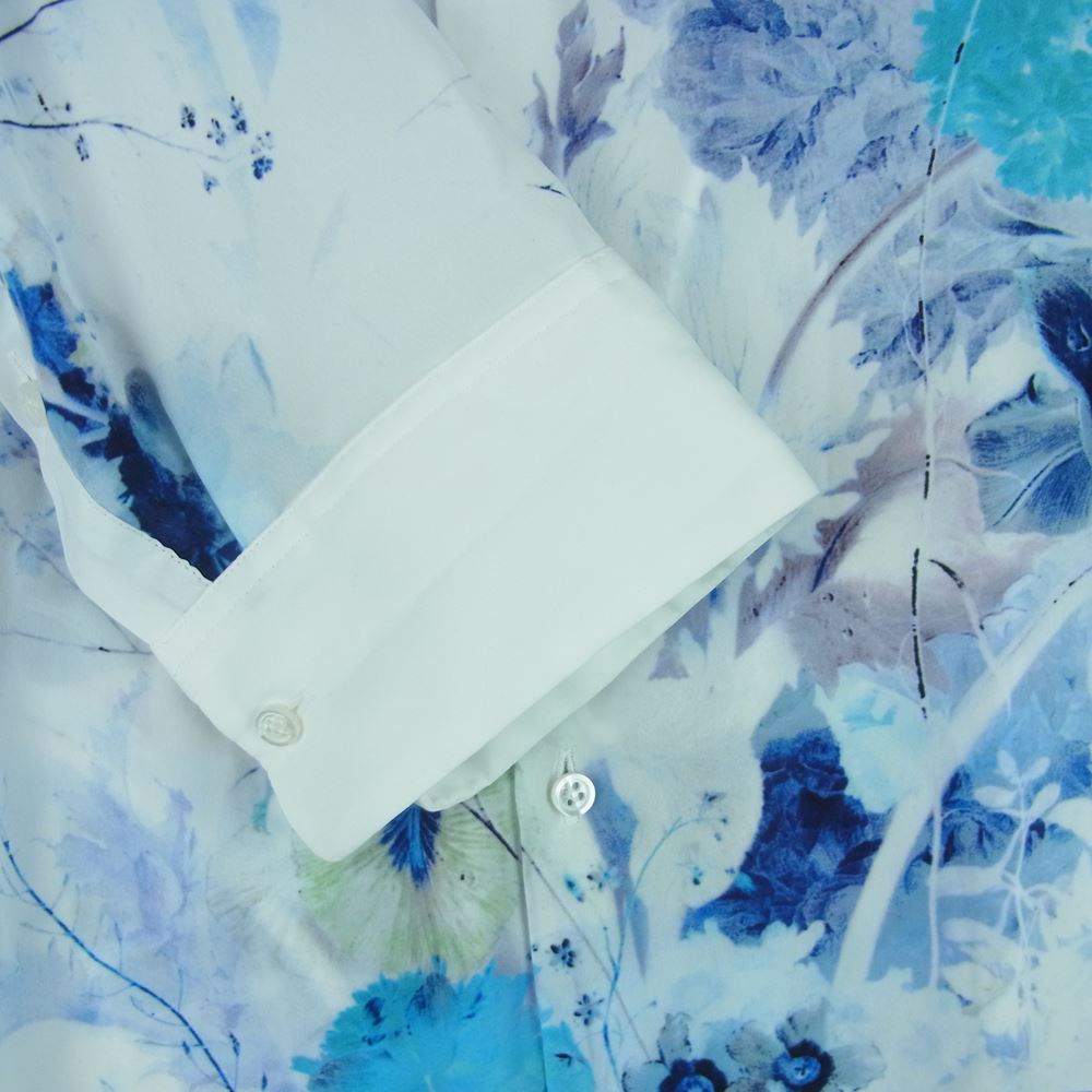 LAD MUSICIAN ラッドミュージシャン 19SS 2119-115 DECHINE INKJET FLOWER フラワー総柄 長袖 シャツ ホワイト系 46【中古】