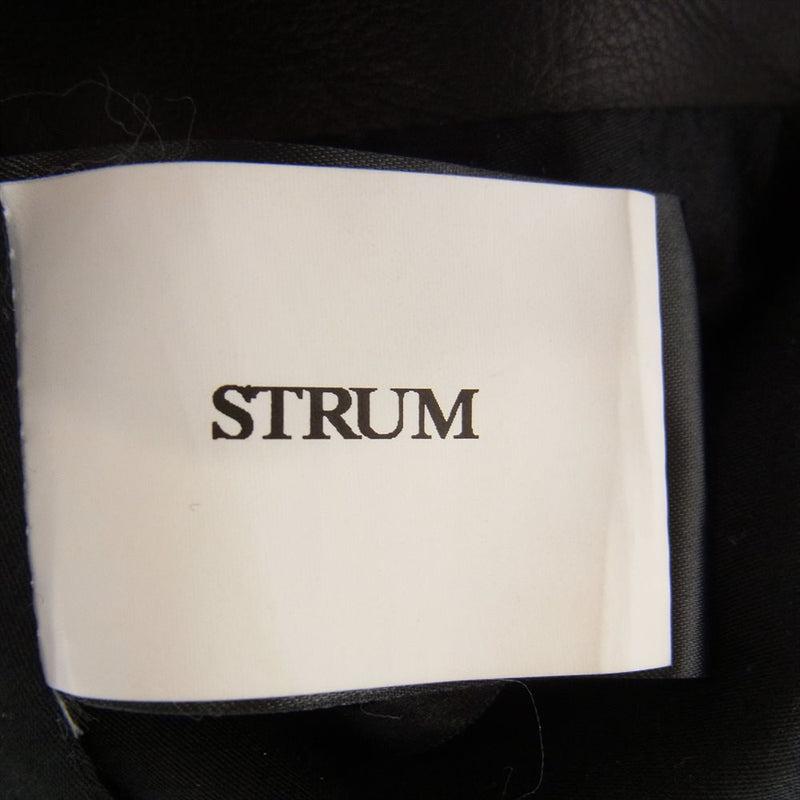 STRUM ストラム STL001-01 ドメスティックヘビータンドカーフ カウレザー ダブルライダースジャケット ブラック系 S【中古】