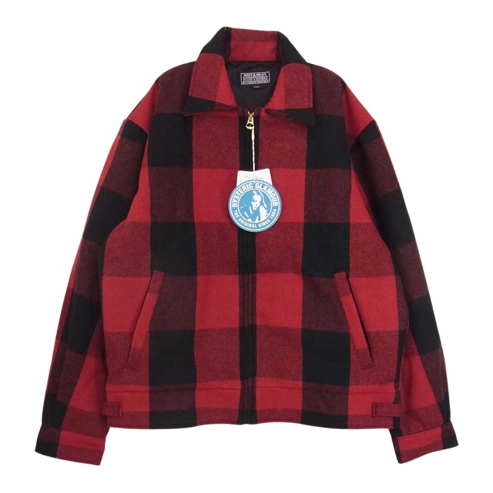 HYSTERIC GLAMOUR ヒステリックグラマー 21AW 02213AB11 HYS-LO KINKY WOMAN 野口強 バッファロー チェック ブルゾン ジャケット レッド系 L【新古品】【未使用】【中古】
