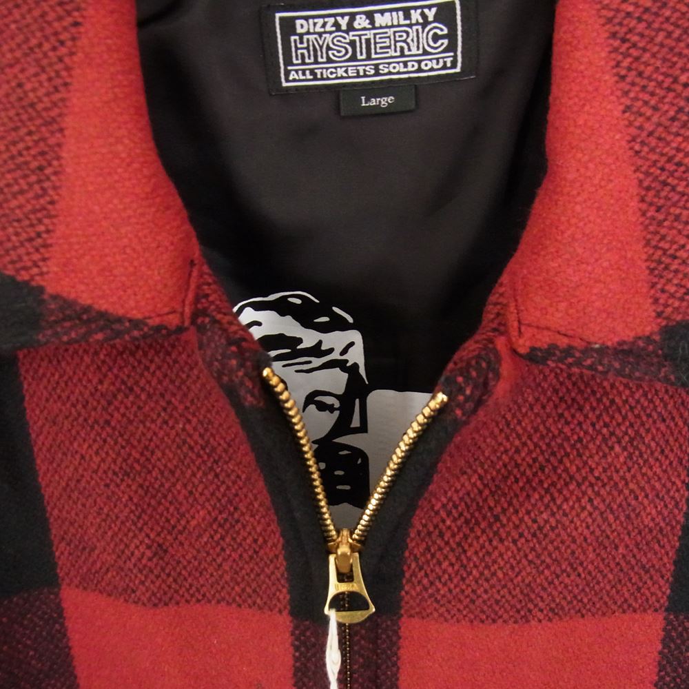 HYSTERIC GLAMOUR ヒステリックグラマー 21AW 02213AB11 HYS-LO KINKY WOMAN 野口強 バッファロー チェック ブルゾン ジャケット レッド系 L【新古品】【未使用】【中古】