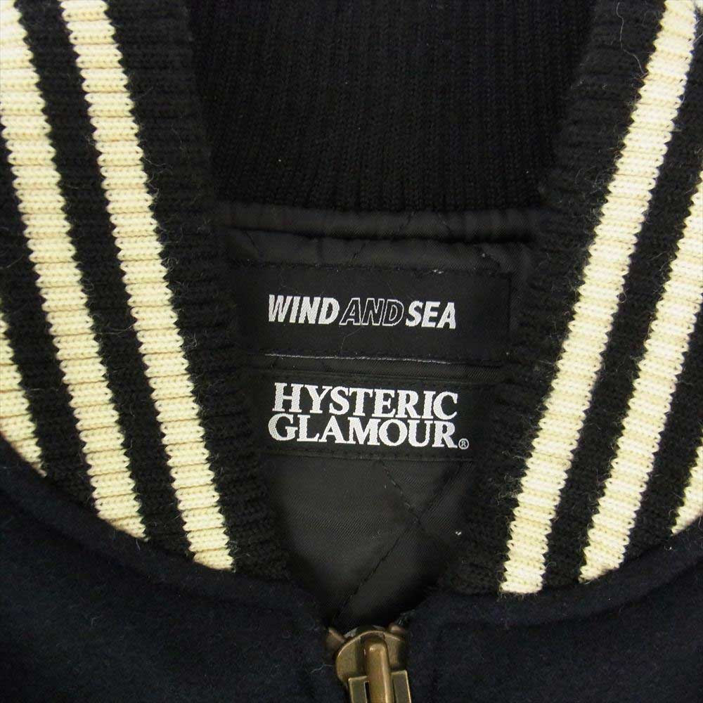 HYSTERIC GLAMOUR ヒステリックグラマー 20AW WDS-HYS-01 wind and sea ウィンダンシー スタジアム ジャケット スタジャン ブラック系 L【中古】