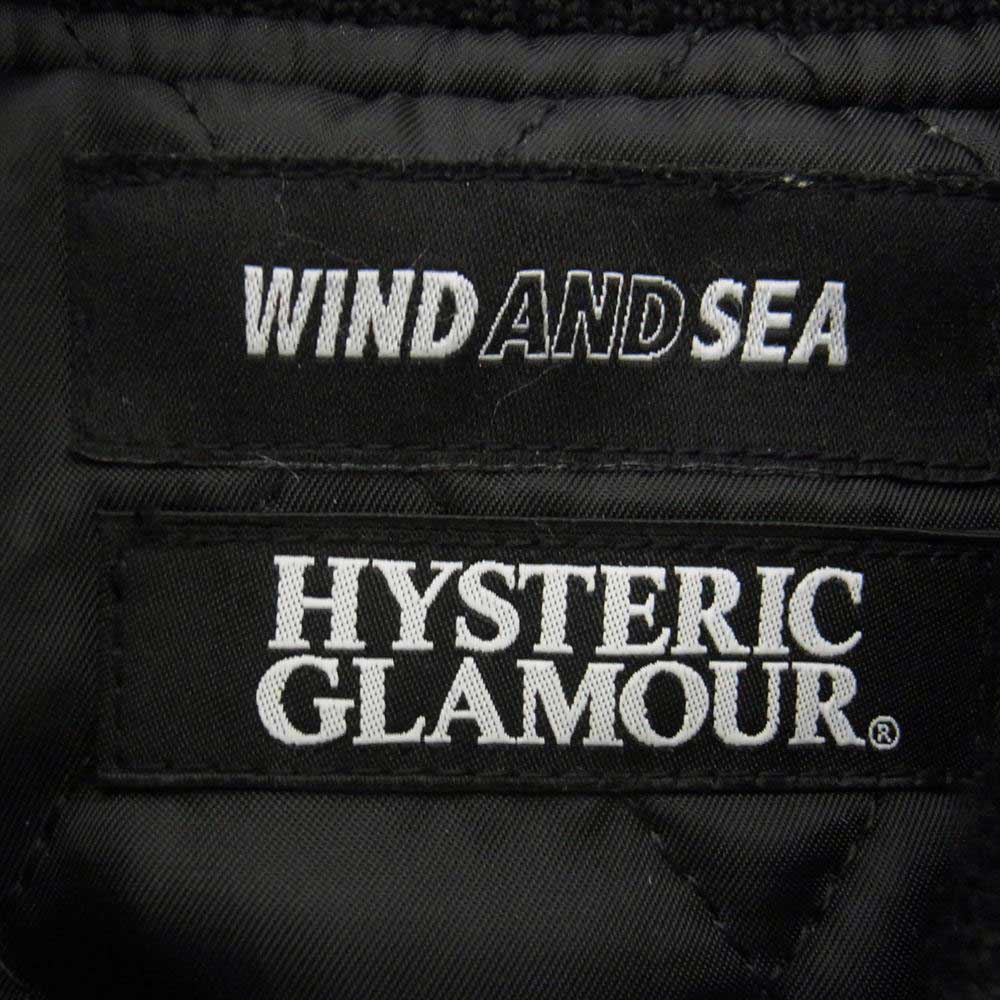 HYSTERIC GLAMOUR ヒステリックグラマー 20AW WDS-HYS-01 wind and sea ウィンダンシー スタジアム ジャケット スタジャン ブラック系 L【中古】