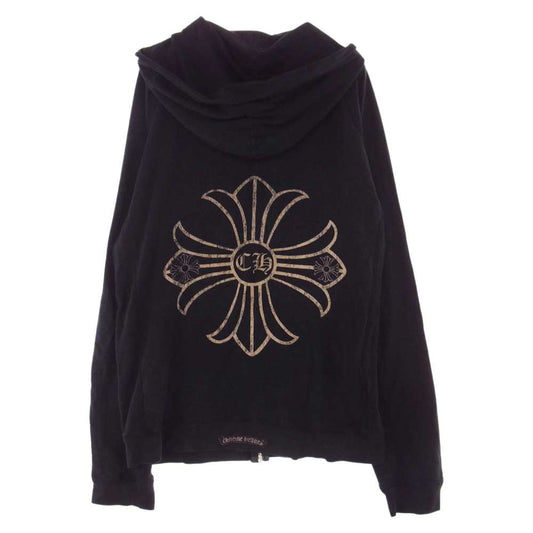 CHROME HEARTS クロムハーツ（原本無） CHプラス プリント ダガー ジップ パーカー  ブラック系 M【中古】