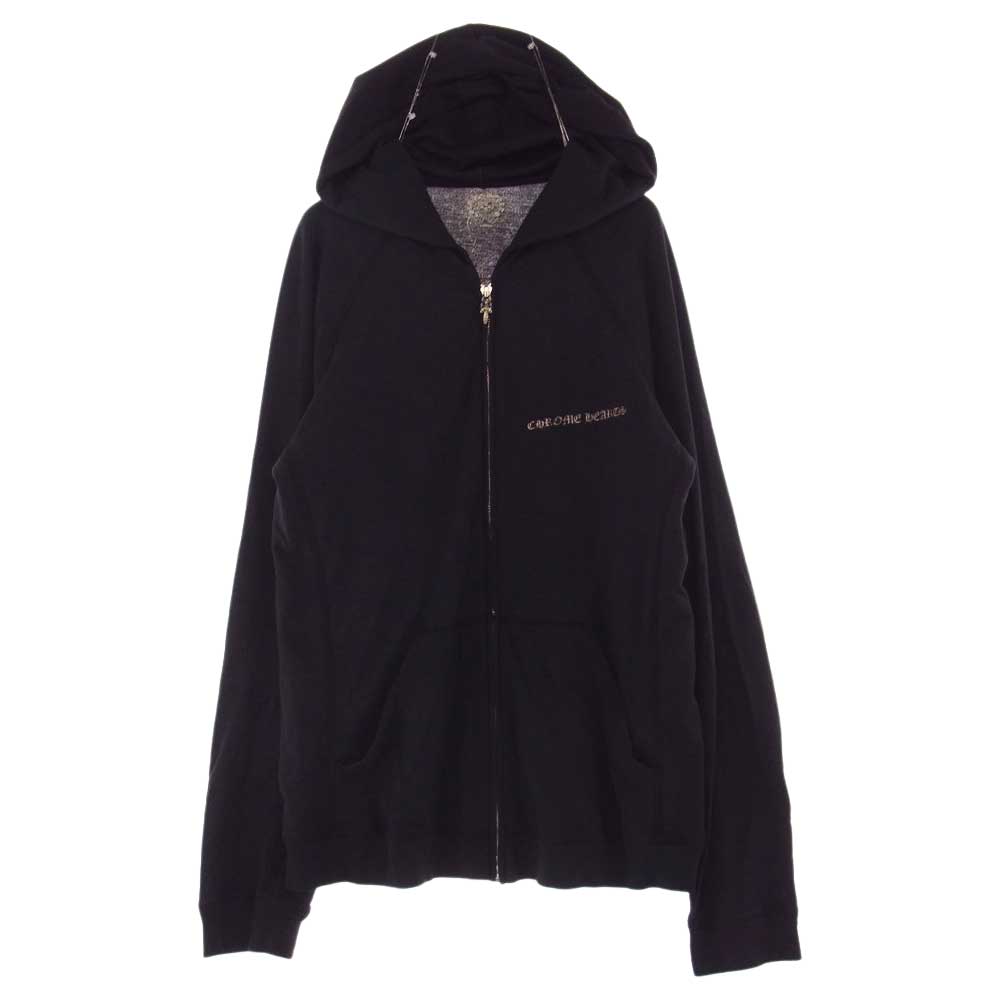 CHROME HEARTS クロムハーツ（原本無） CHプラス プリント ダガー ジップ パーカー  ブラック系 M【中古】